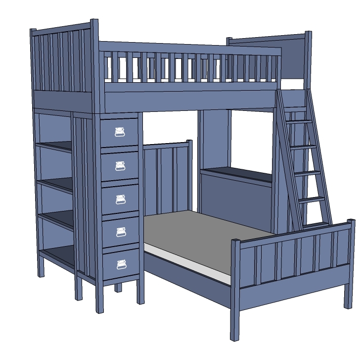 Ana white bunk bed deals twin over full